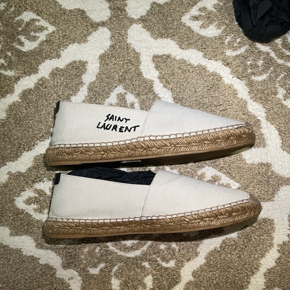 Saint Laurent Black and Cream Espadrilles - Picture 14 of 17